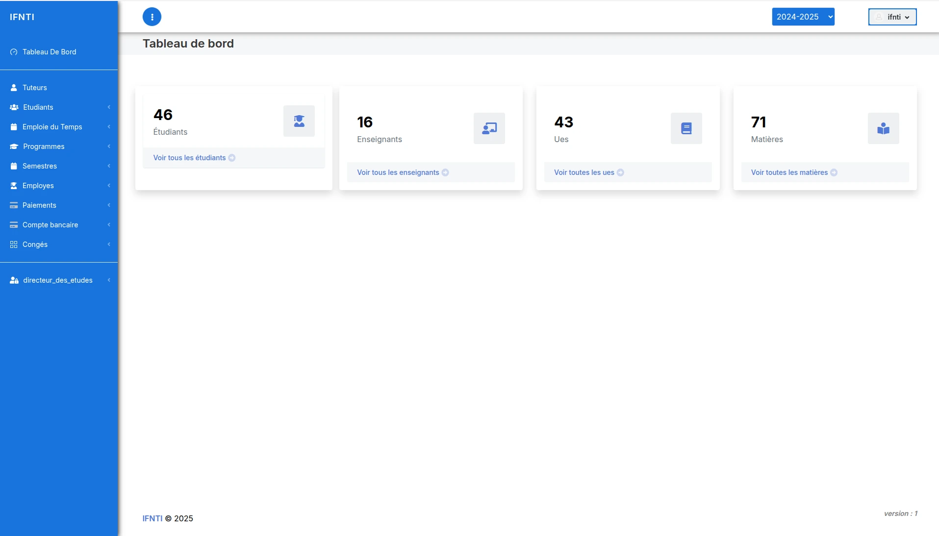 Application de gestion de l'IFNTI
